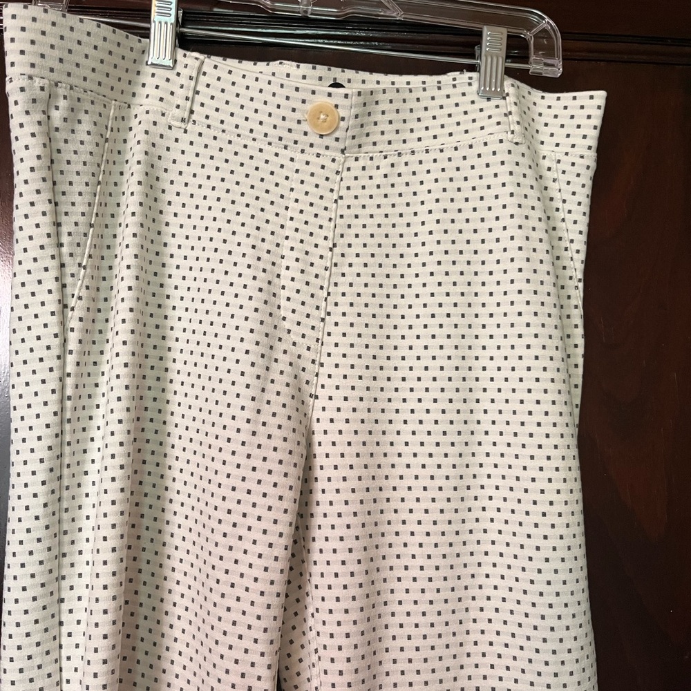 Betabrand White Houndstooth Check Stretch Boot Cut Dress Pants - Picture 2 of 11